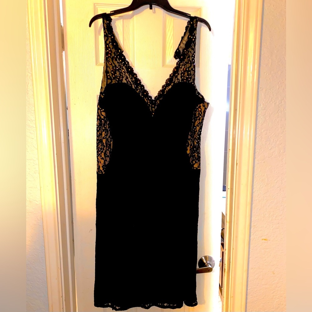 Black & Nude Sheer Prom Dress